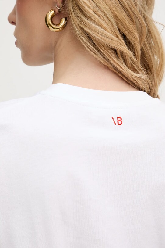 Βαμβακερό μπλουζάκι Victoria Beckham 1325JTS006496A λευκό