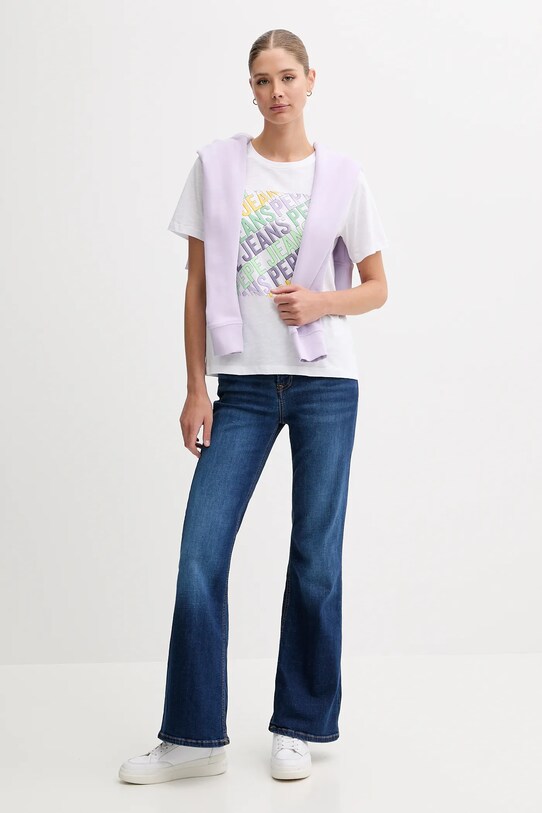 Pepe Jeans t-shirt bawełniany PL506108 biały AW25
