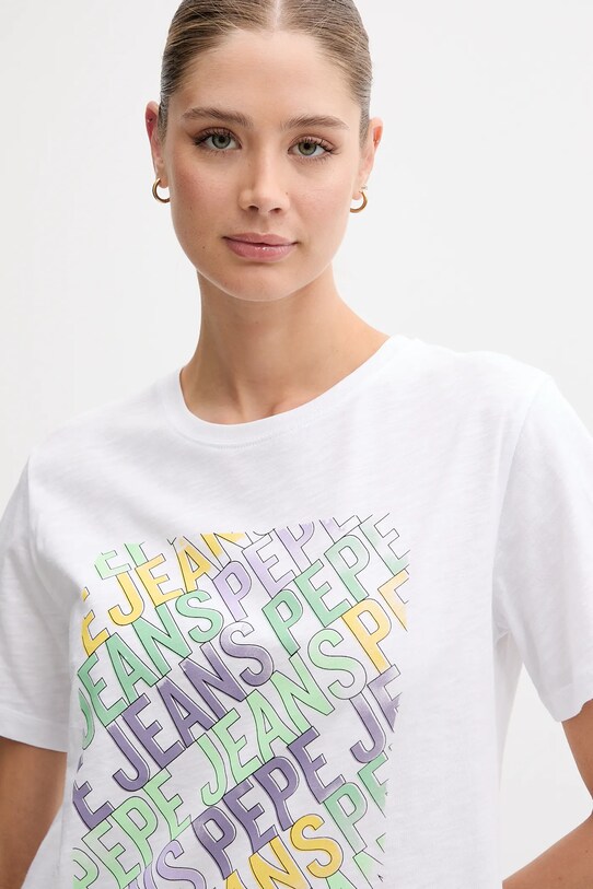Pepe Jeans t-shirt bawełniany biały PL506108