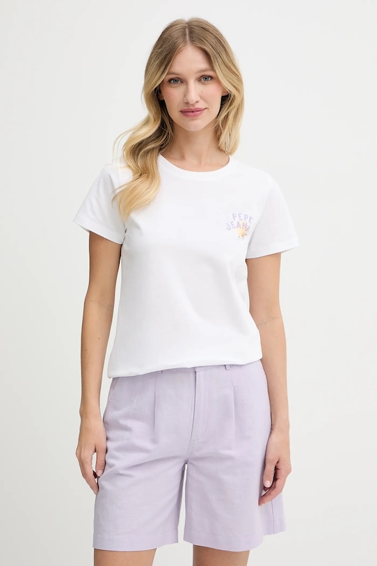 Îmbrăcăminte Pepe Jeans tricou din bumbac PL506109 alb