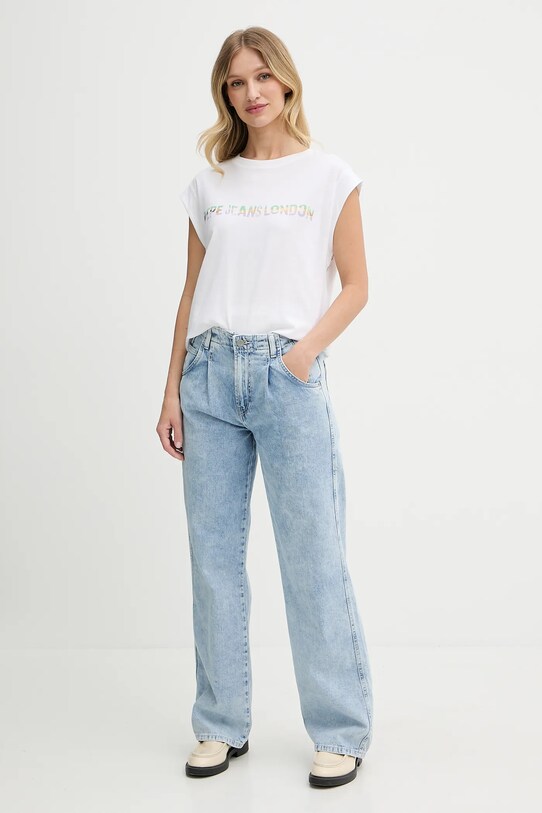 Хлопковая футболка Pepe Jeans PL506121 белый AW25