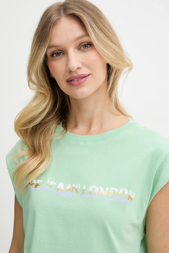 Хлопковая футболка Pepe Jeans зелёный PL506121