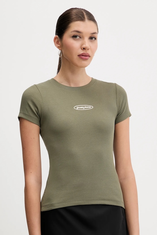 Guess Jeans t-shirt slim verde W5YP37.KA0H1
