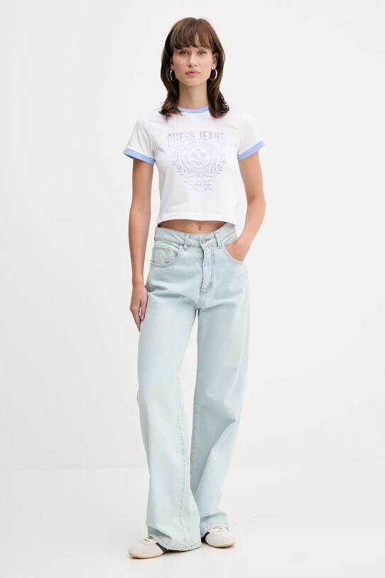 Kratka majica Guess Jeans W5YI03.J1314 bela AW25
