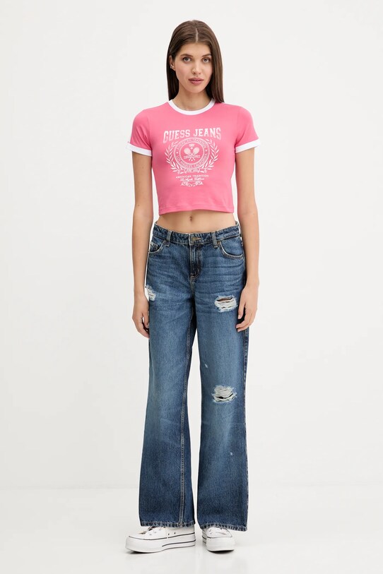 Футболка Guess Jeans W5YI03.J1314 розовый AW25