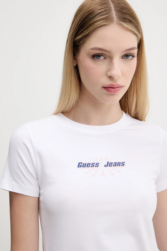 Μπλουζάκι Guess Jeans λευκό W5YI04.J1314