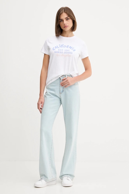Guess Jeans t-shirt W5YI23.J1314 biały AW25