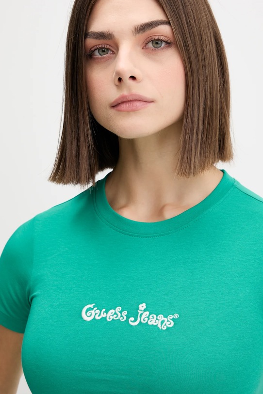 Тениска Guess Jeans тюркоазен W5YI24.J1314