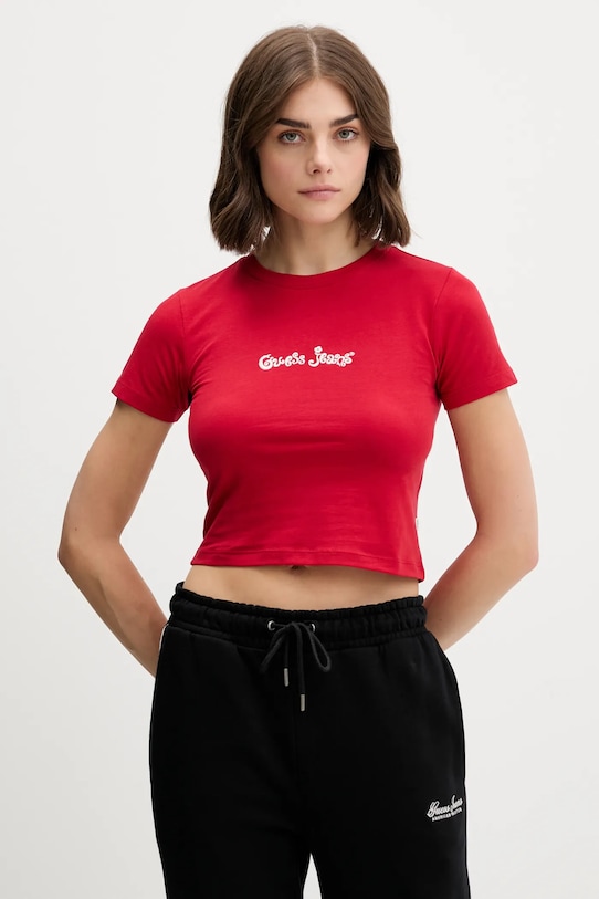 Футболка Guess Jeans slim красный W5YI24.J1314