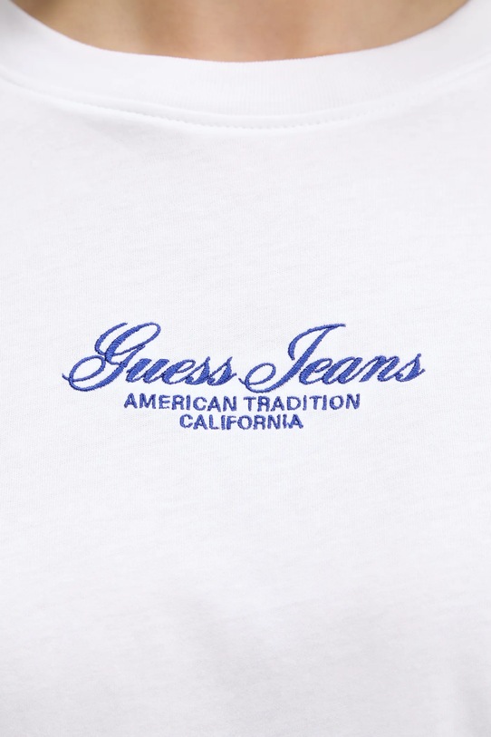 Памучна тениска Guess Jeans W5YI25.K8HM0 бял