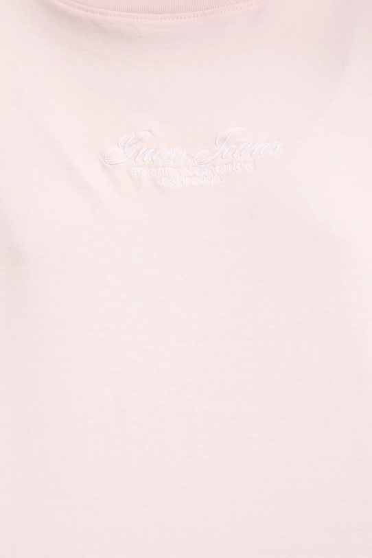 Βαμβακερό μπλουζάκι Guess Jeans W5YI25.K8HM0 ροζ