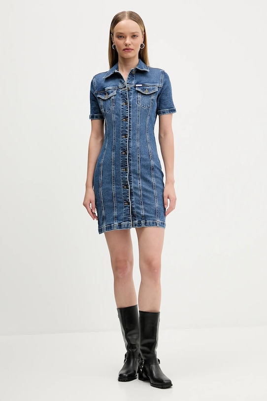 Guess Jeans sukienka jeansowa W5YK55.D5R11 niebieski AW25