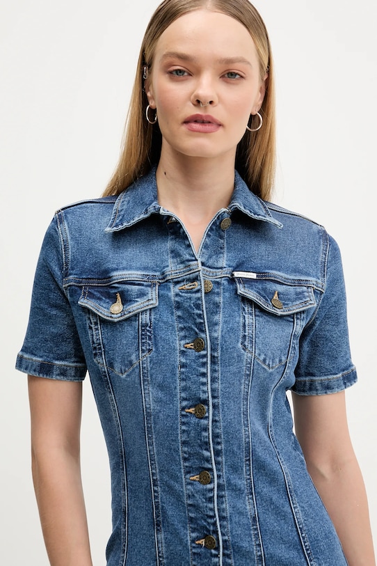 Guess Jeans sukienka jeansowa niebieski W5YK55.D5R11