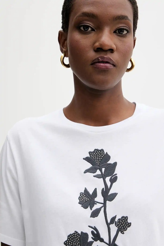 Blugirl Blumarine t-shirt bawełniany biały RF5204.J7720