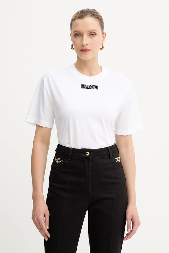 Patou t-shirt bawełniany regular biały JE1879999