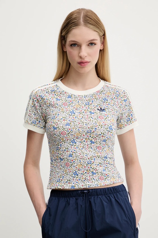Тениска adidas Originals Liberty вталена бял JW5199