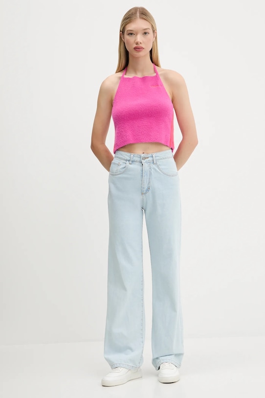 adidas Originals top Fluffy Halter JW6002 rózsaszín AW25