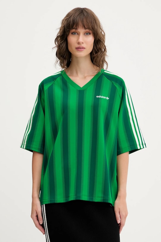adidas Originals t-shirt Linear Tee wzorzyste zielony JW6022