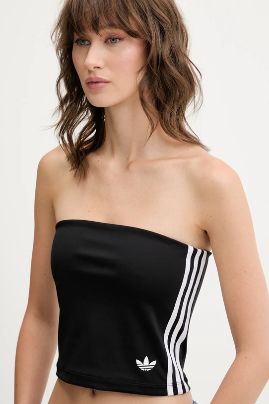 Top adidas Originals 3-Stripes μαύρο JX7717