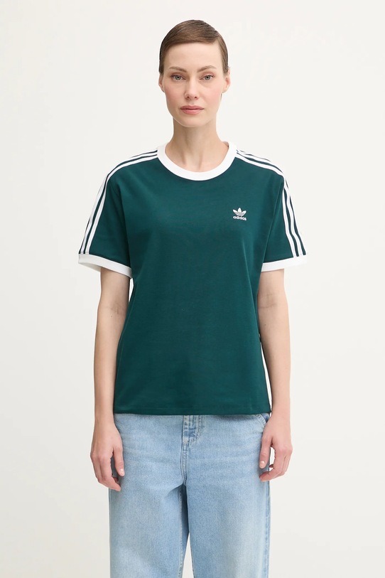 Футболка adidas Originals 3-Stripes круглий виріз зелений JY4855