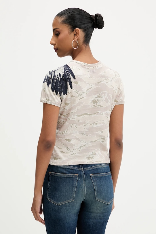 Îmbrăcăminte Diesel tricou din bumbac T-UNCUTIE-LONG-R1 A19551.0DLBM bej