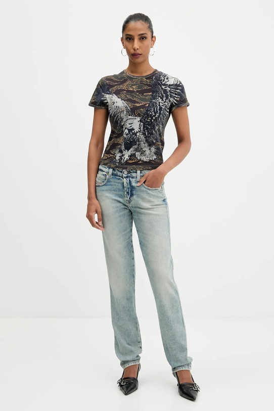 Βαμβακερό μπλουζάκι Diesel T-UNCUTIE-LONG-R1 A19551.0DLBM γκρί AW25