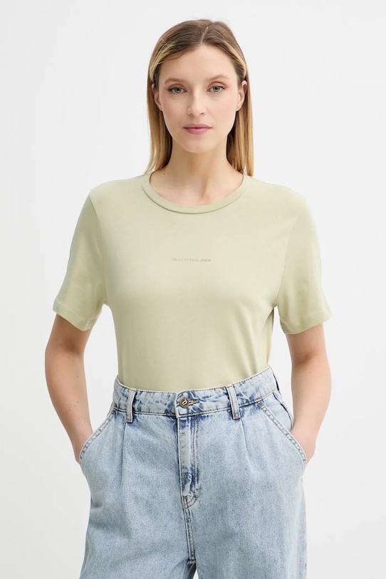 Bavlněné tričko Marc O'Polo hladký zelená 5000006452