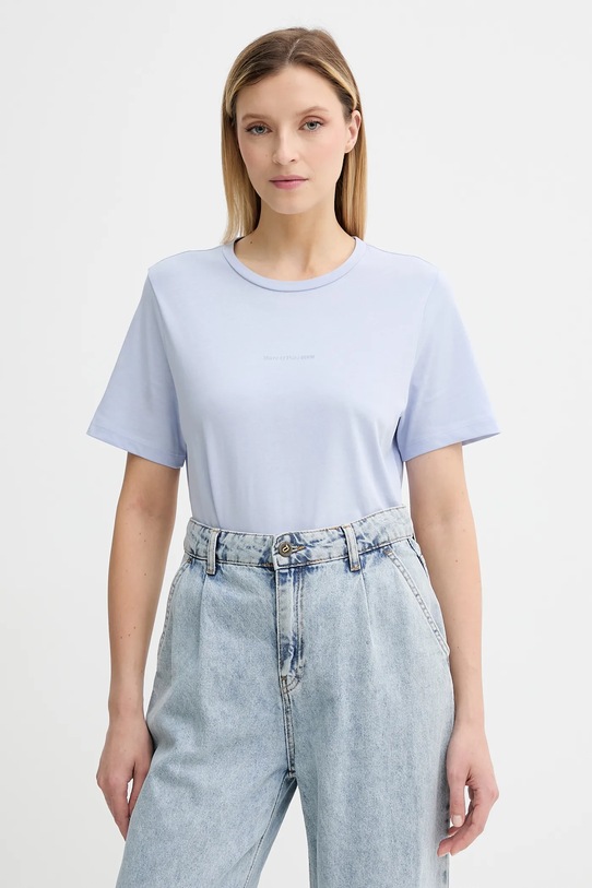 Bavlněné tričko Marc O'Polo hladký modrá 5000006452