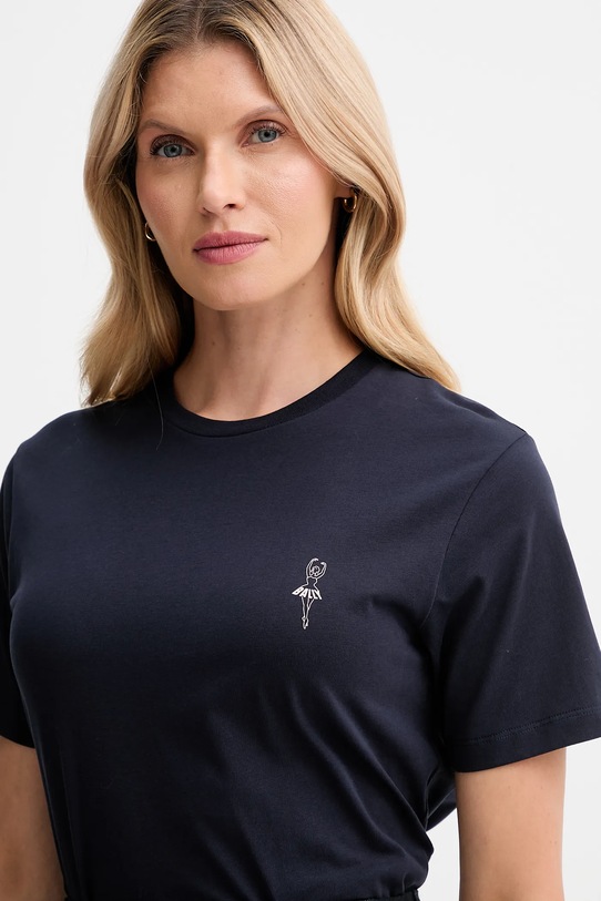 Bally t-shirt bawełniany granatowy WJE085