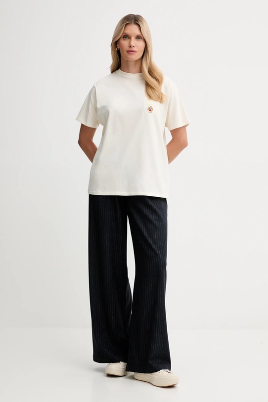 Bally t-shirt bawełniany WJE07E beżowy AW25