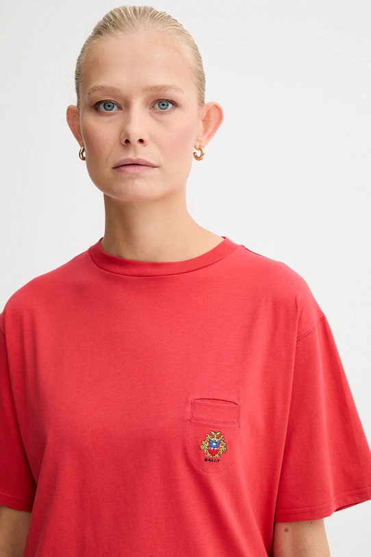 Bally t-shirt bawełniany czerwony WJE07E