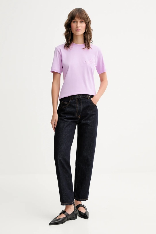 Βαμβακερό μπλουζάκι MSGM 3941MDM81.257798 ροζ AW25