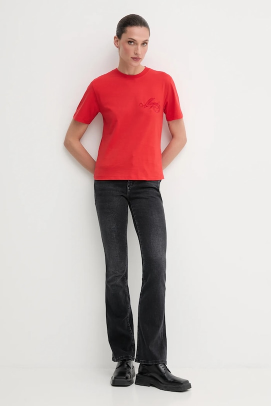 MSGM tricou din bumbac 3941MDM81.257798 rosu AW25