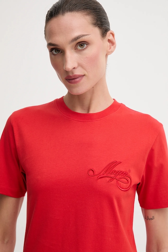 MSGM tricou din bumbac rosu 3941MDM81.257798