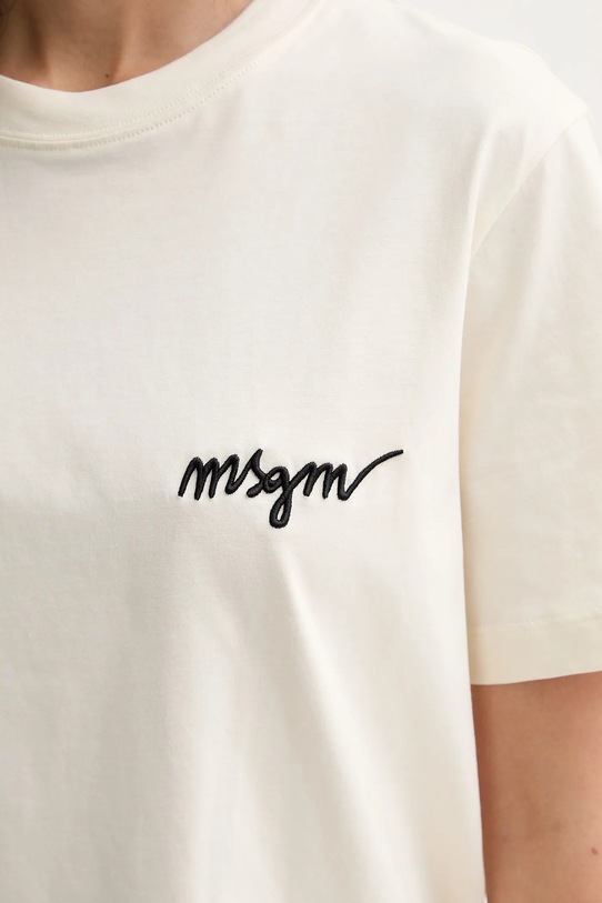 MSGM t-shirt bawełniany 2000MDM540.200002 beżowy