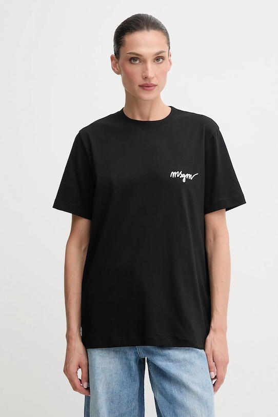 MSGM tricou din bumbac imprimeu negru 2000MDM540.200002