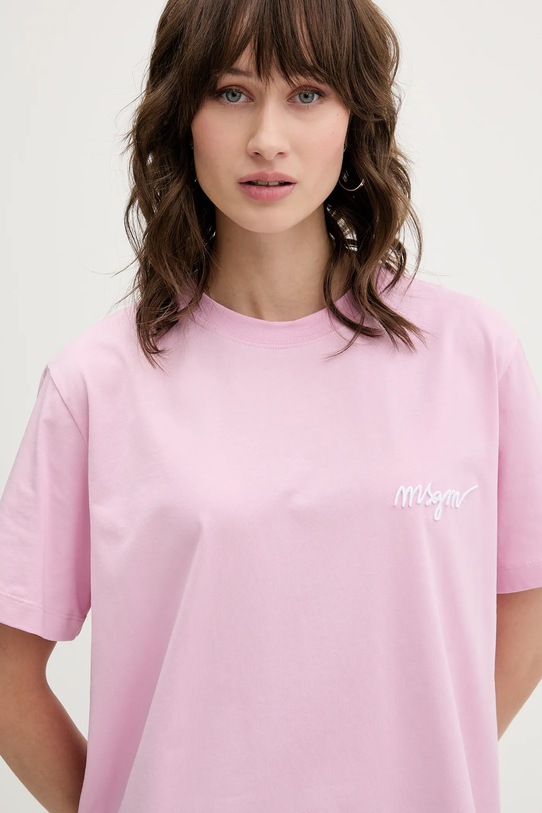 MSGM t-shirt bawełniany różowy 3941MDM540.257798