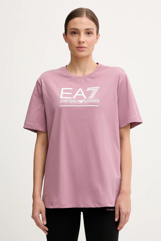 EA7 Emporio Armani t-shirt bawełniany nadruk różowy AF12503.7W000414
