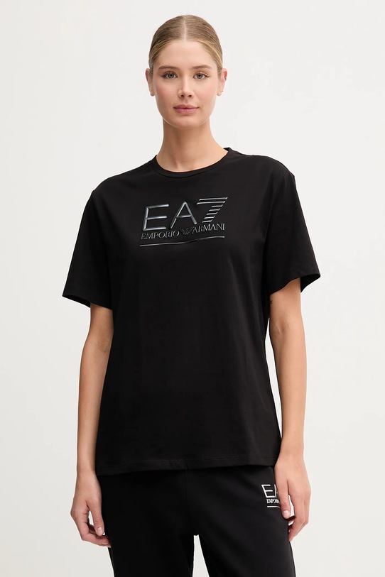 EA7 Emporio Armani t-shirt bawełniany nadruk czarny AF12503.7W000414