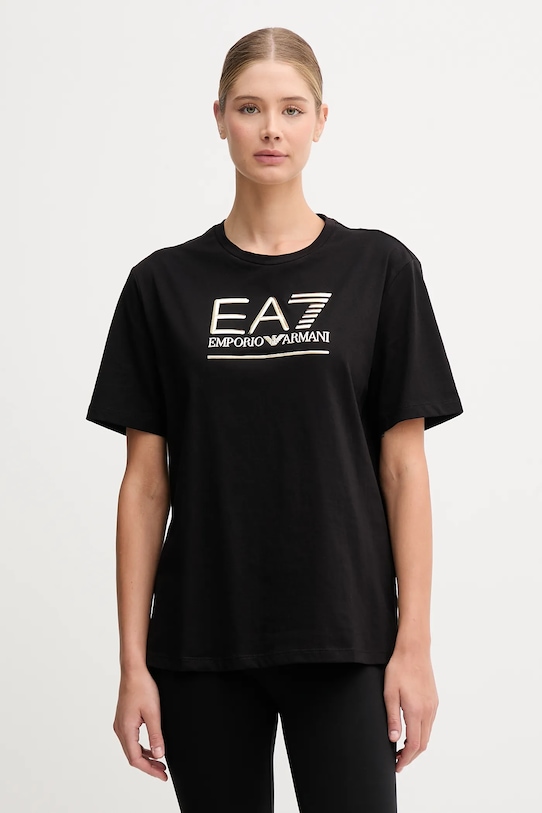 EA7 Emporio Armani t-shirt bawełniany nadruk czarny AF12503.7W000414