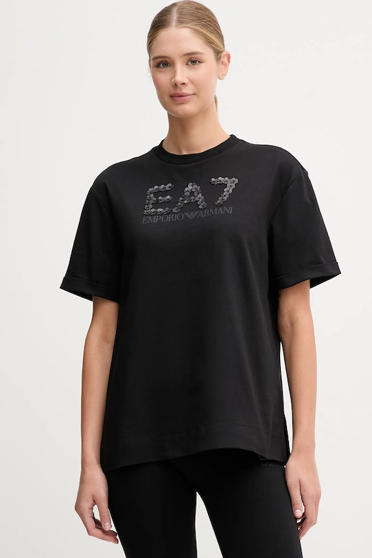 EA7 Emporio Armani t-shirt bawełniany regular czarny AF12957.7W000540