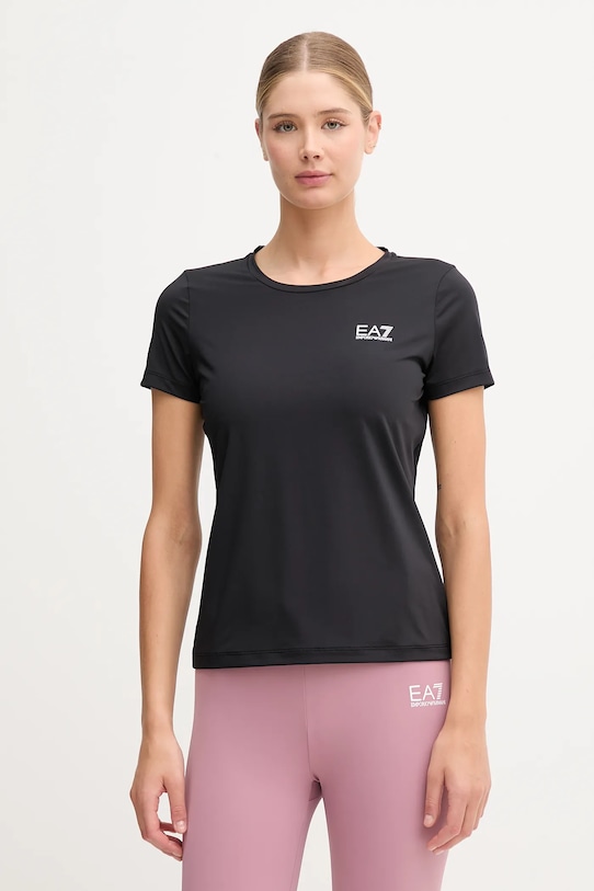 EA7 Emporio Armani t-shirt z elastanem czarny AF18476.7W000795