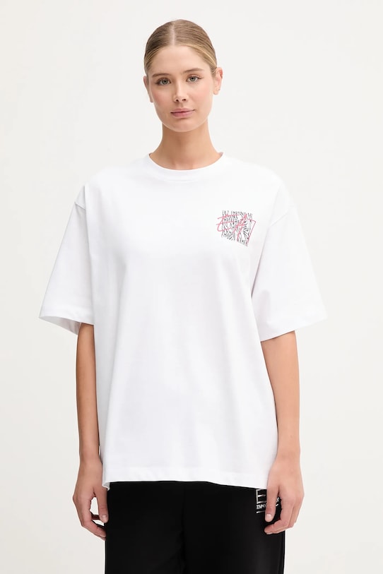 EA7 Emporio Armani t-shirt bawełniany nadruk biały AF12957.7W000726