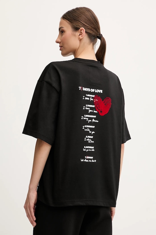 Bavlnené tričko EA7 Emporio Armani nášivka čierna AF12957.7X000036