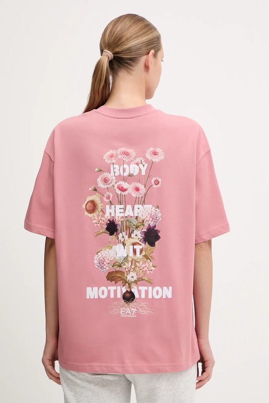 EA7 Emporio Armani t-shirt bawełniany nadruk różowy AF16720.7X000141