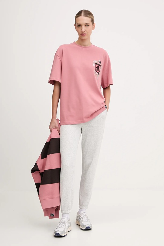 EA7 Emporio Armani t-shirt bawełniany AF16720.7X000141 różowy AW25