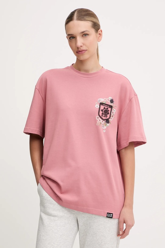 Odzież EA7 Emporio Armani t-shirt bawełniany AF16720.7X000141 różowy