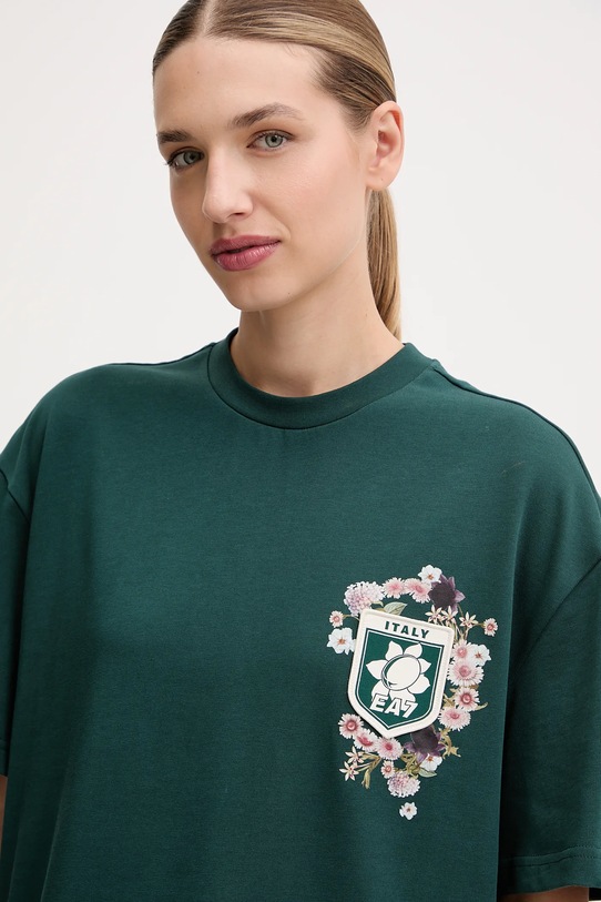 Bombažna kratka majica EA7 Emporio Armani zelena AF16720.7X000141