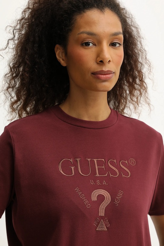 Guess t-shirt FABIA bordowy V5BI01.K1891