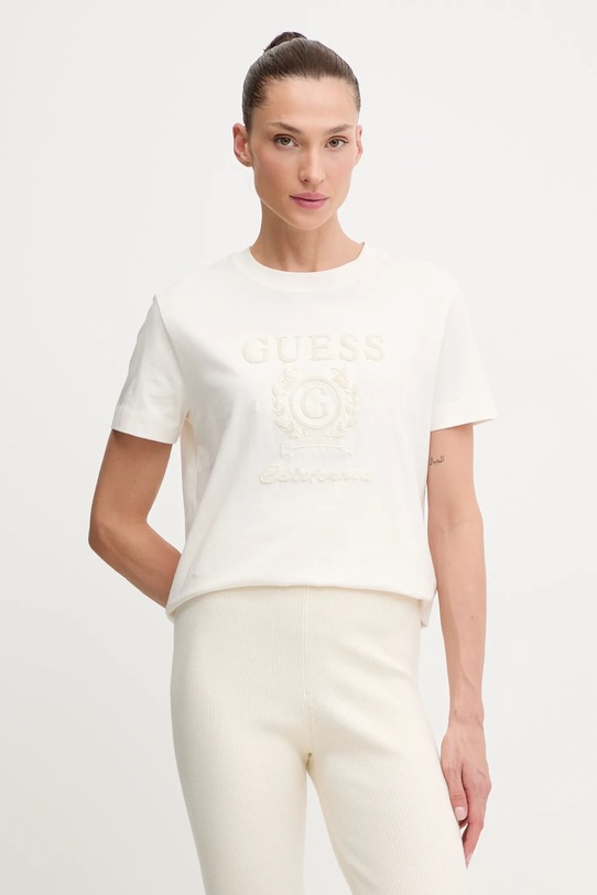 Бавовняна футболка Guess MENA regular бежевий V5BI07.K8FQ4